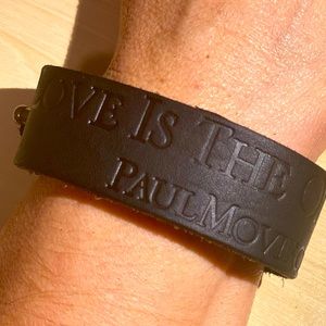 Leather Wrist Band with Brass Fasteners